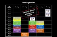 Taekwondo und Kickboxen Trainingszeiten